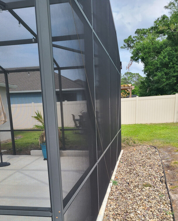 Soft Washing a pool Cage lanai cleaning service