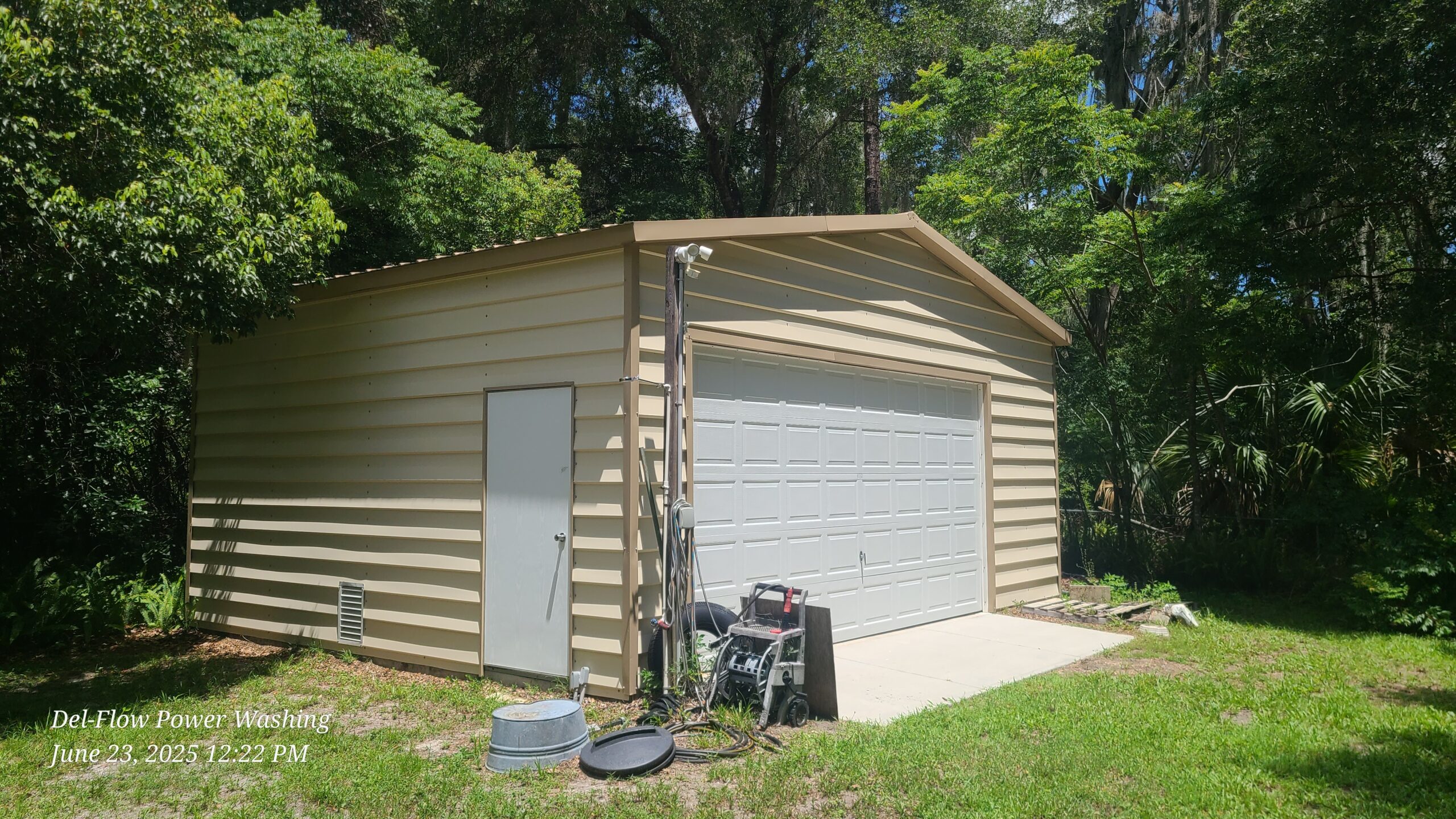 Garage Pressure Washing And Window Cleaning Project in DeLand FL 32724
