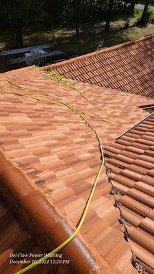 Tile Roof Cleaning And Gutter Rinsing Service Project in Lake Mary FL 32746