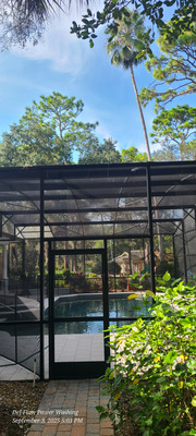 Pool Enclosure Cleaning And Window Washing Services Project in DeLand FL 32724