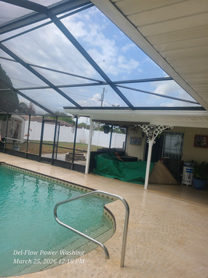 Pool Cage And Deck Cleaning Services Project in DeLand FL 32724