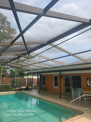 Aluminum Frame And Pool Deck Cleaning Services Project in Deltona FL 32725