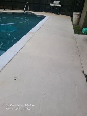 Pool Enclosure Cleaning And Deck Surface Cleaning Project in DeLand FL 32720