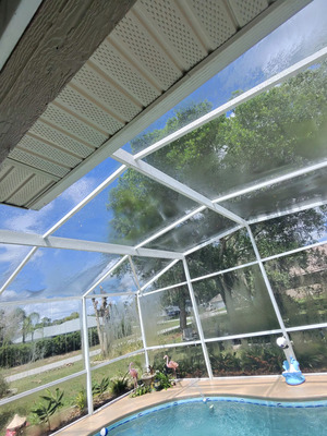 Aluminum Pool Enclosure Cleaning And Maintenance Services Project in Deltona FL 32738