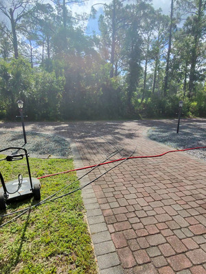 Paver Driveway And Walkway Pressure Washing Service Project in DeLand FL 32724