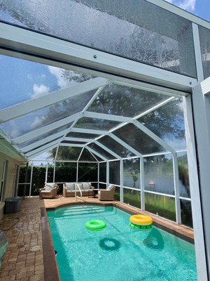 Pool Enclosure Cleaning Service Project in Port Orange FL 32128