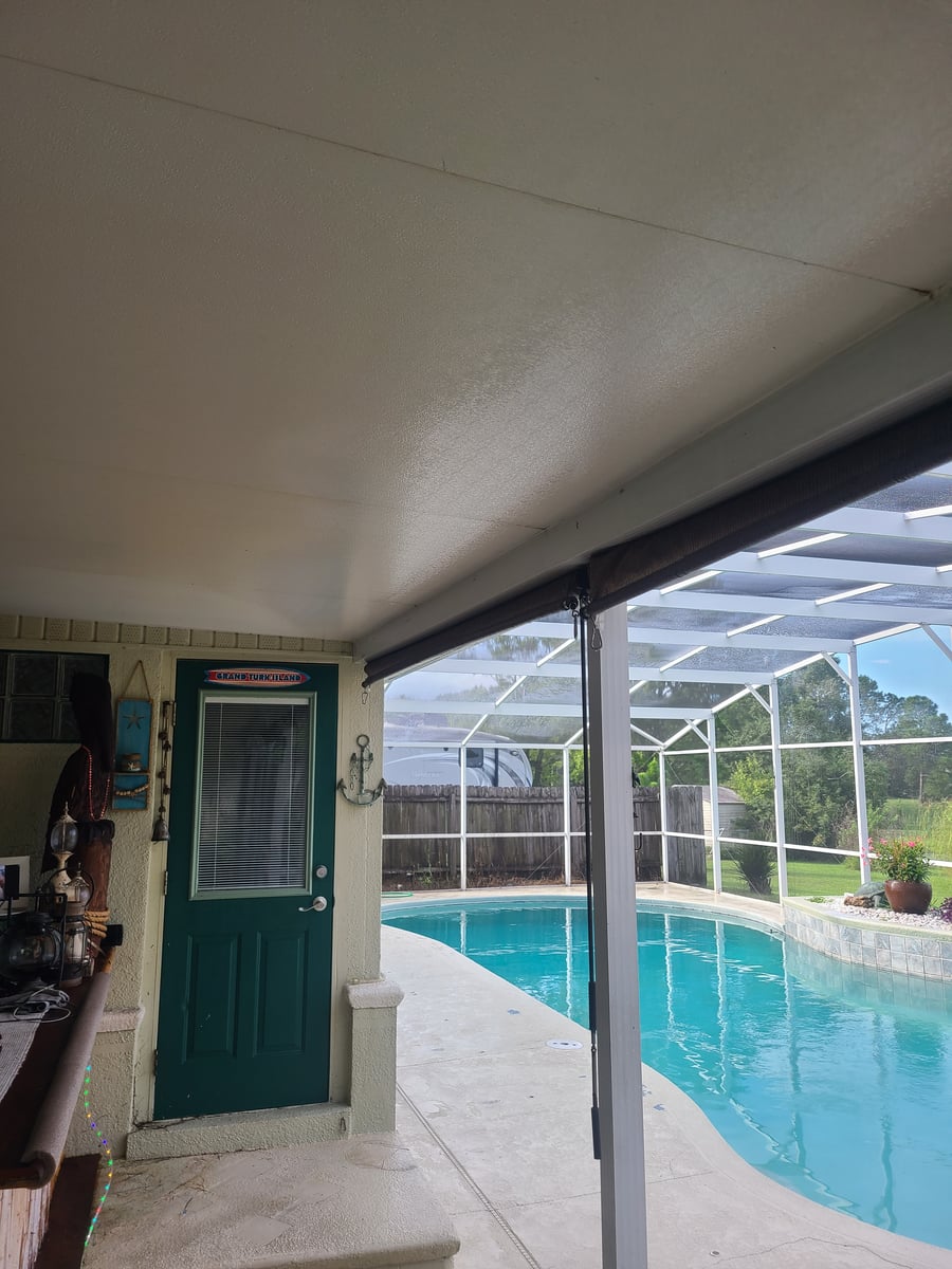 Back patio screen enclosure washing and surface cleaning