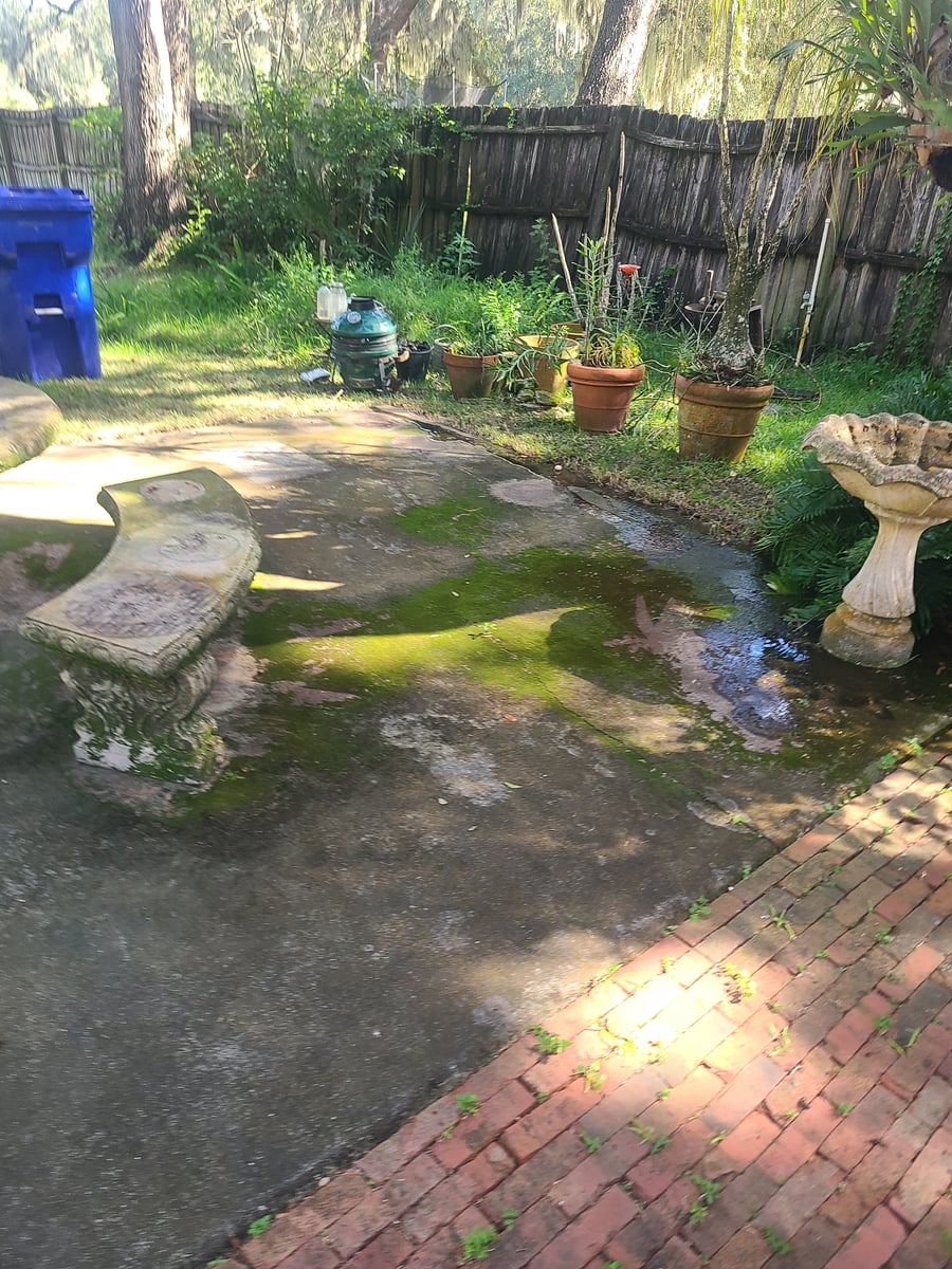 Driveway patio pressure washing and exterior house soft washing Orange City FL 32763