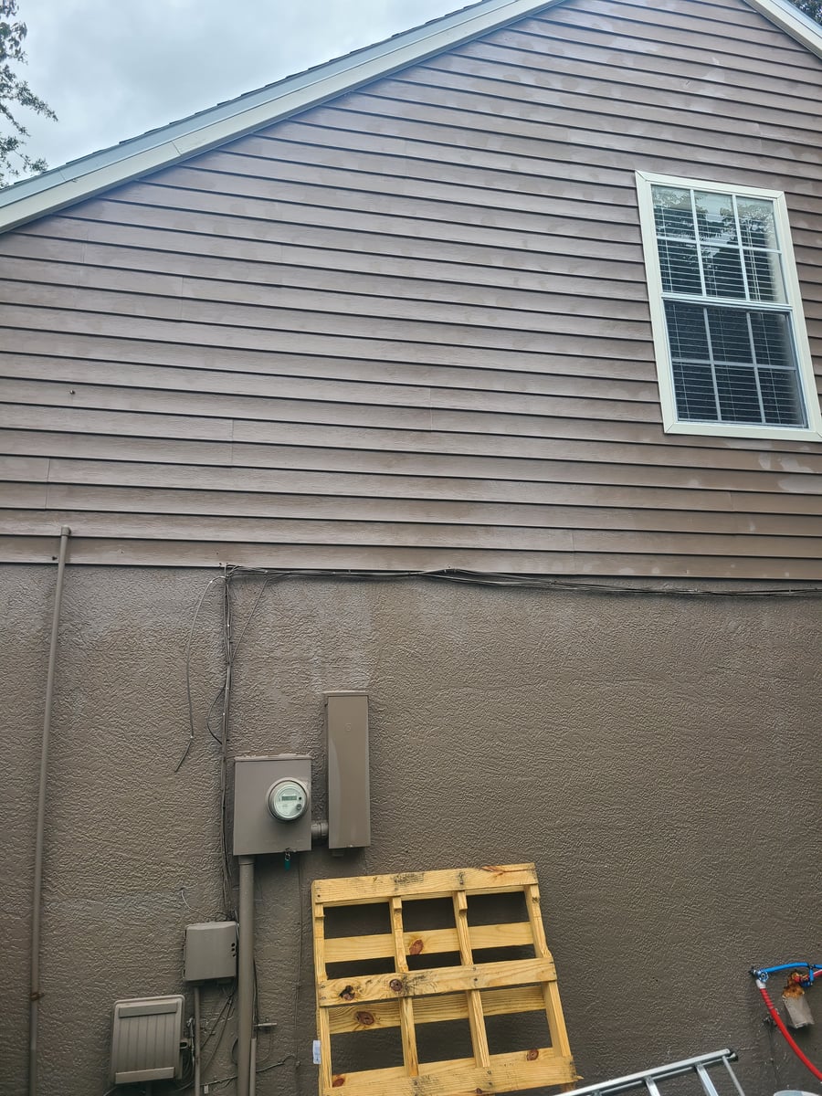 Soft washing exterior siding soffits trim and chimney