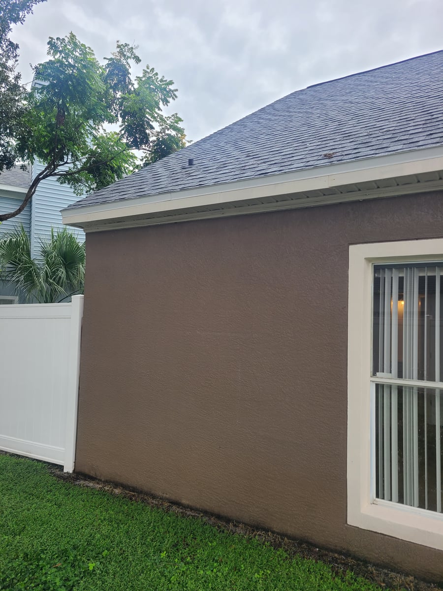 Soft washing exterior siding soffits trim and chimney